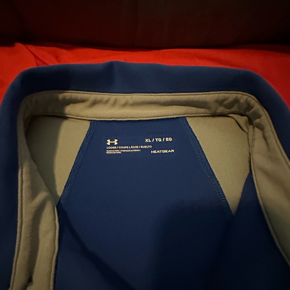 Under Armour Men's Blue and Gray Polo Shirt - Picture 7 of 9